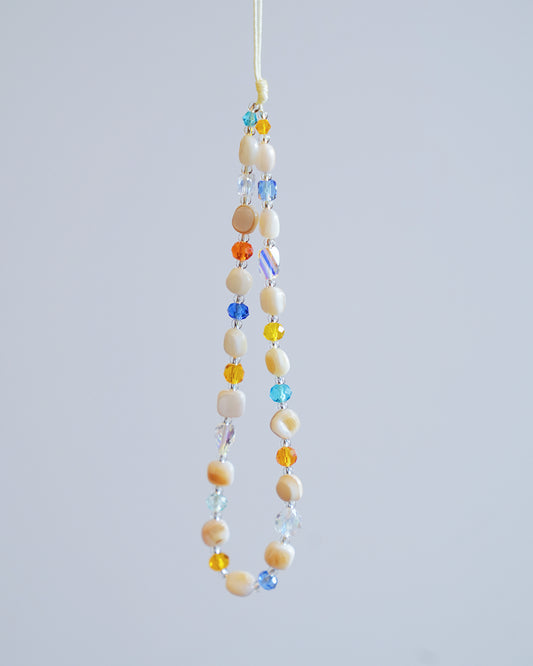 Rainbow Crystals and Shell Accents Phone Charm