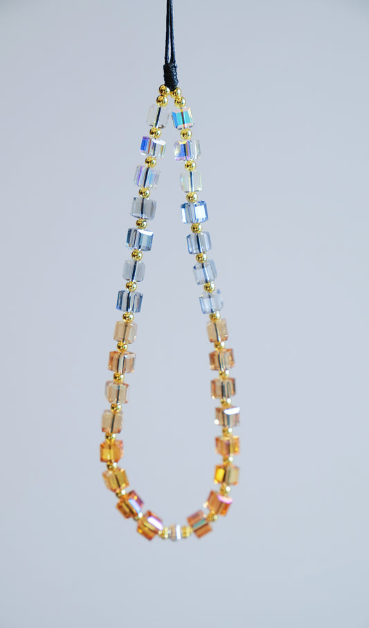 Sunset Glow Beaded Phone Charm