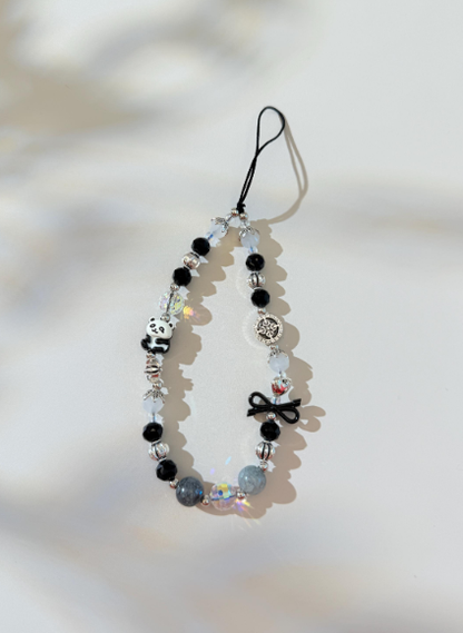 Cute Panda Phone Charm, Black Phone Charm, Pet Phone Charm