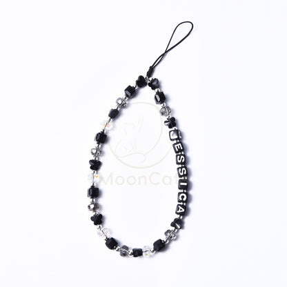 Personalized Crystal Beaded Phone Charm, Phone Strap