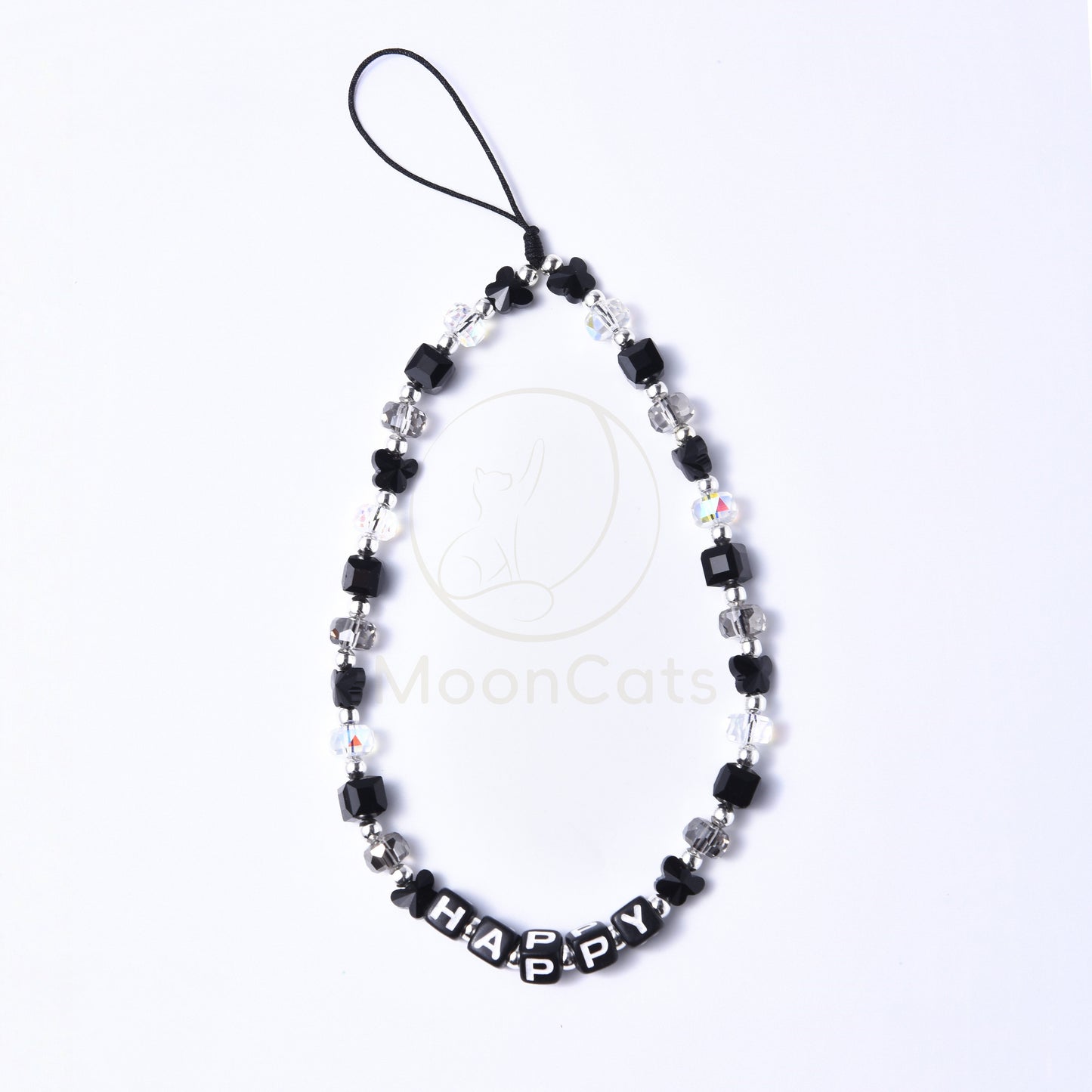 Personalized Crystal Beaded Phone Charm, Phone Strap
