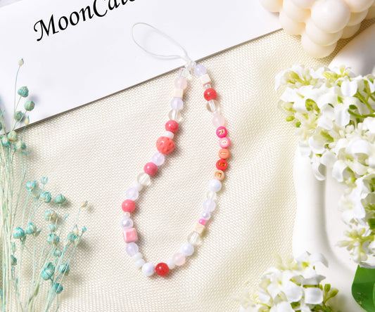 Personalized Phone Charm, Strawberry Phone Chain, Y2K