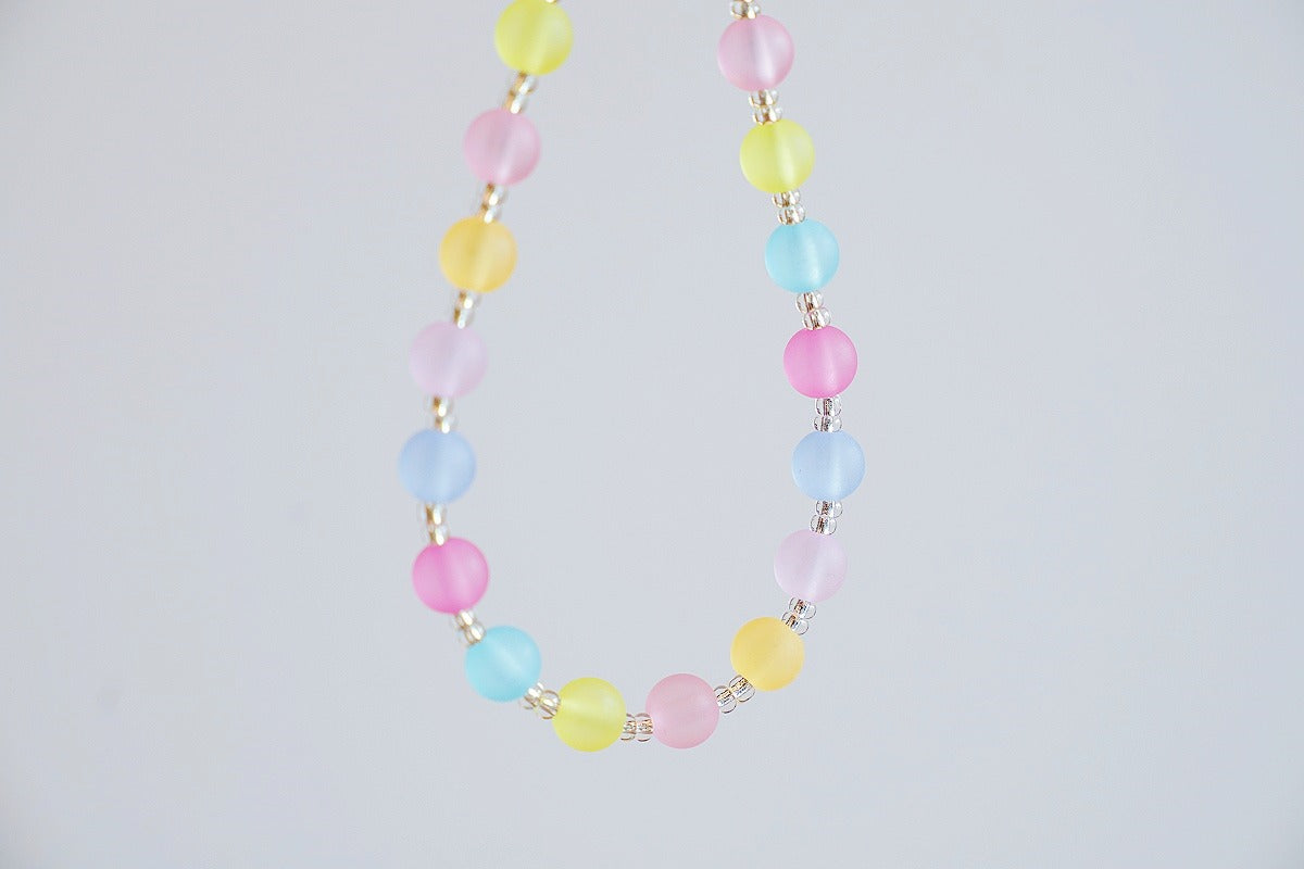 Macaron Bead Phone Charm Strap: Colorful Wristlet