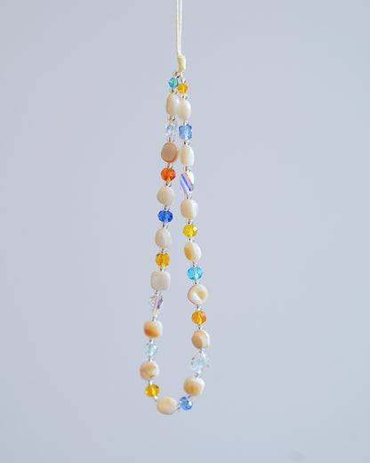 Rainbow Crystals and Shell Accents Phone Charm