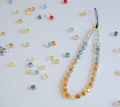 Sunset Glow Beaded Phone Charm