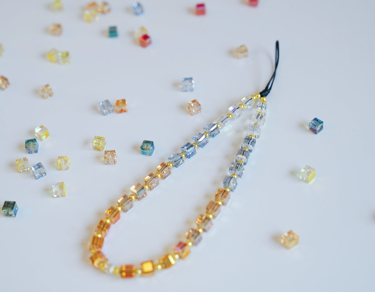 Sunset Glow Beaded Phone Charm