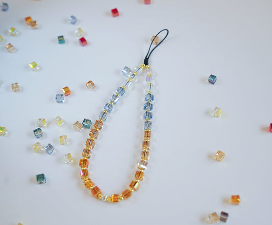 Sunset Glow Beaded Phone Charm