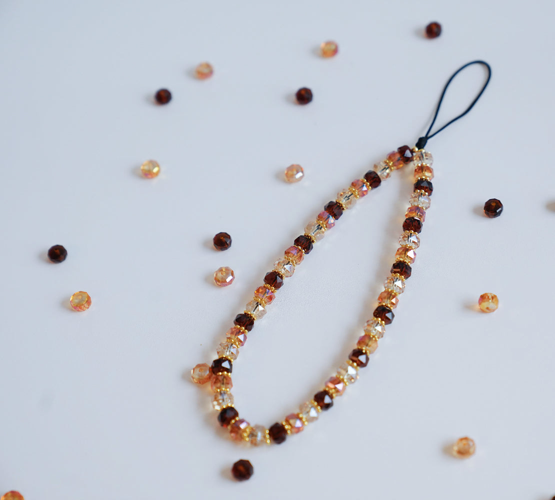 Toffee Crystal Beaded Phone Charm