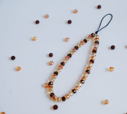 Toffee Crystal Beaded Phone Charm