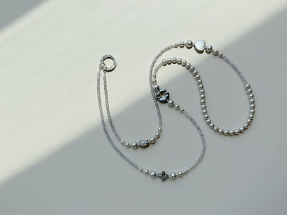 Grey Pearl Crossbody Phone Strap, Crossbody Strap, Anti-Theft Phone Lanyard