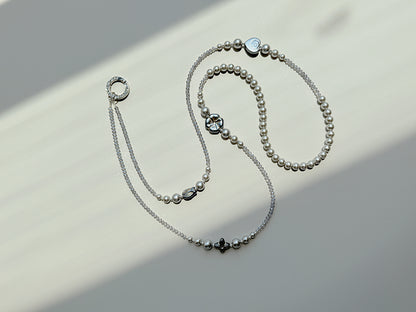 Grey Pearl Crossbody Phone Strap, Crossbody Strap, Anti-Theft Phone Lanyard