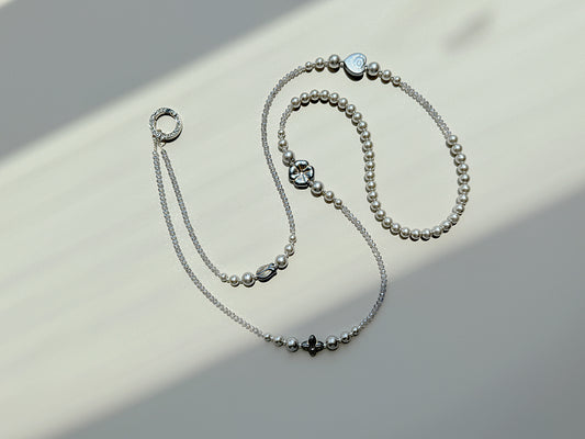 Grey Pearl Crossbody Phone Strap, Crossbody Strap, Anti-Theft Phone Lanyard