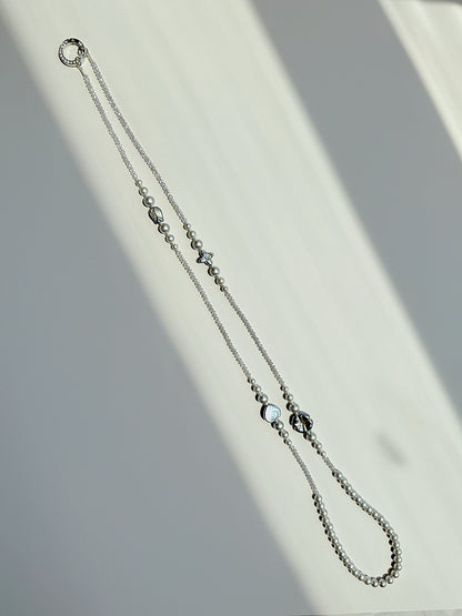 Grey Pearl Crossbody Phone Strap, Crossbody Strap, Anti-Theft Phone Lanyard