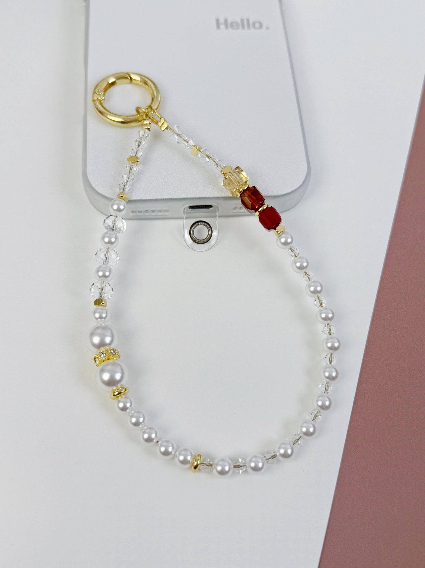 Pearl Phone Charm, Beaded Phone Charm, Phone Wrist Strap, Crystal Phone Charm, Phone Chain, Stylish Phone Charm, Valentine's Day Gifts