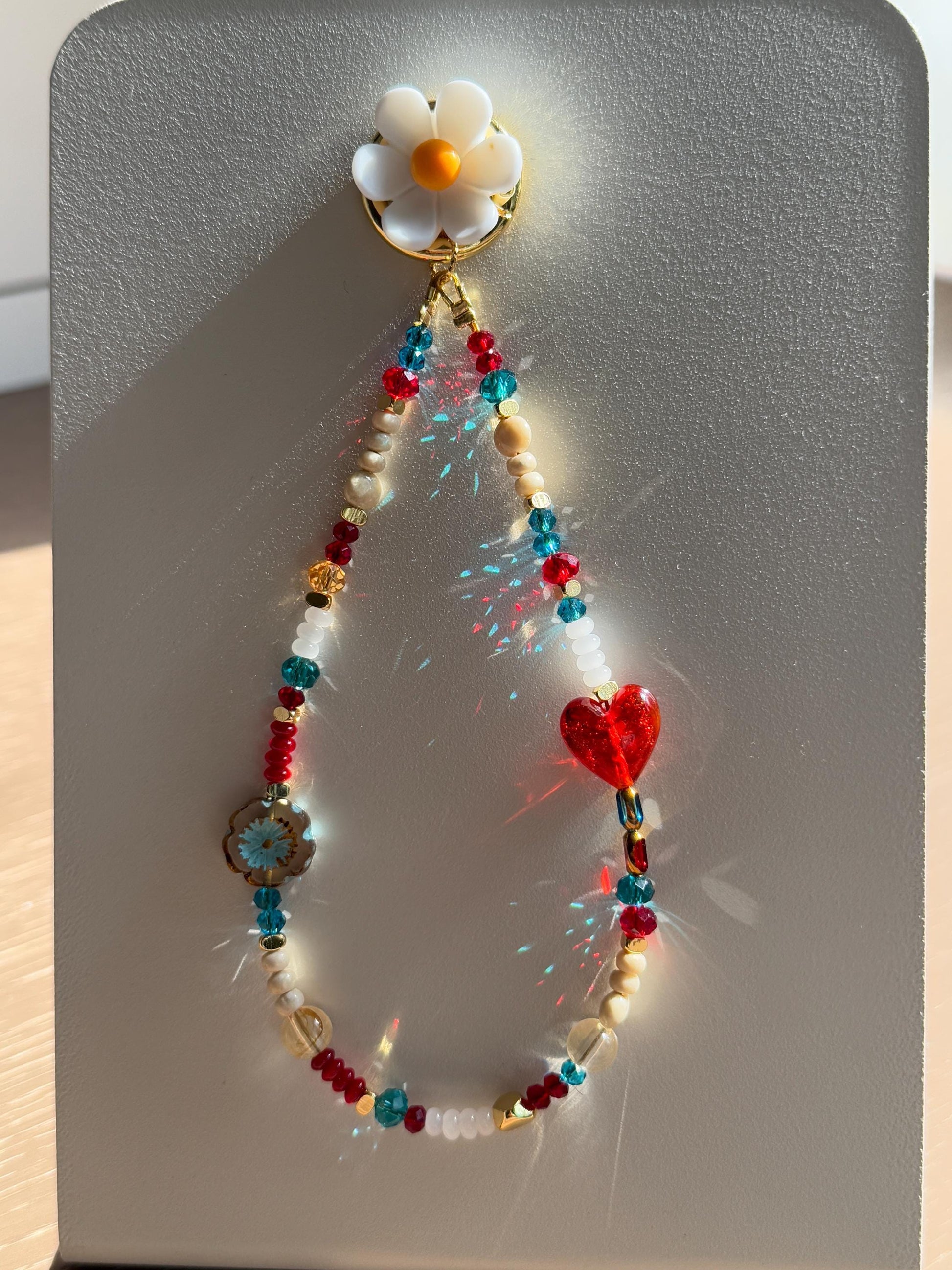 Beaded Phone Charm, Phone Wrist Strap, Crystal, Stylish Phone Charm, Flower Phone Charm, Stylish phone charm, Valentine's Day Gifts
