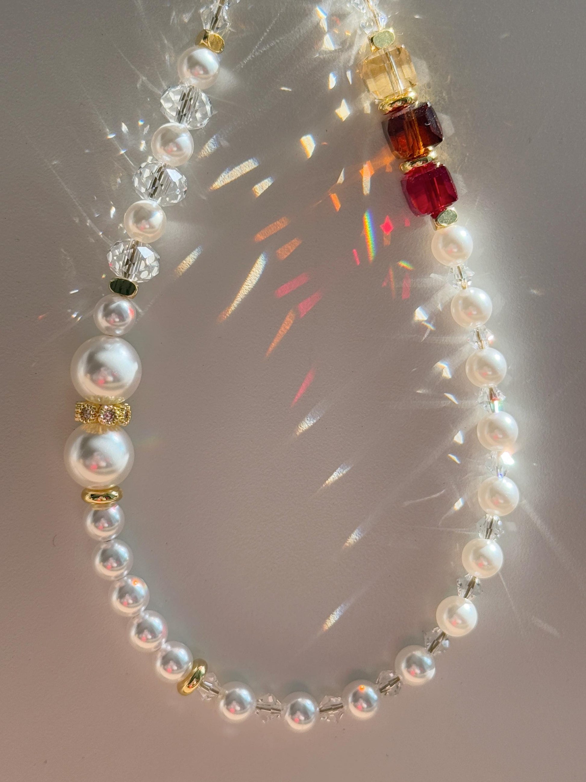 Pearl Phone Charm, Beaded Phone Charm, Phone Wrist Strap, Crystal Phone Charm, Phone Chain, Stylish Phone Charm, Valentine's Day Gifts