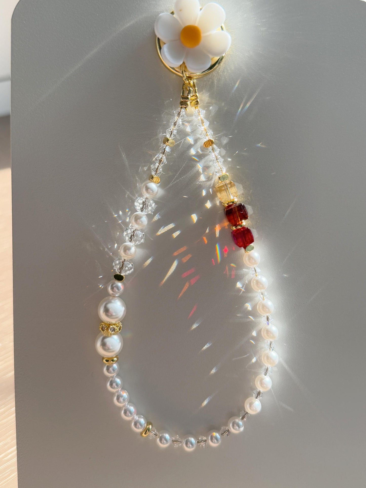 Pearl Phone Charm, Beaded Phone Charm, Phone Wrist Strap, Crystal Phone Charm, Phone Chain, Stylish Phone Charm, Valentine's Day Gifts