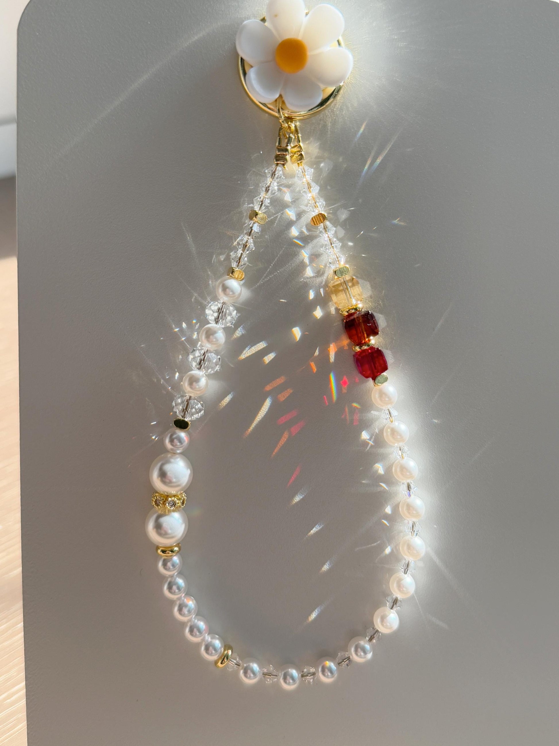 Pearl Phone Charm, Beaded Phone Charm, Phone Wrist Strap, Crystal Phone Charm, Phone Chain, Stylish Phone Charm, Valentine's Day Gifts