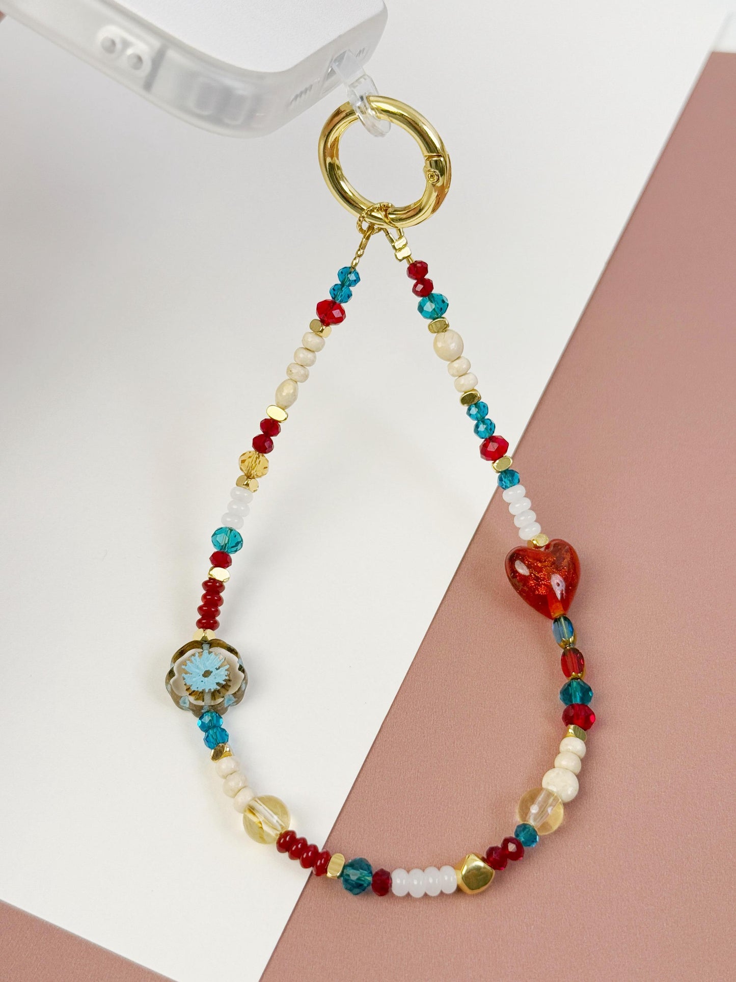 Beaded Phone Charm, Phone Wrist Strap, Crystal, Stylish Phone Charm, Flower Phone Charm, Stylish phone charm, Valentine's Day Gifts