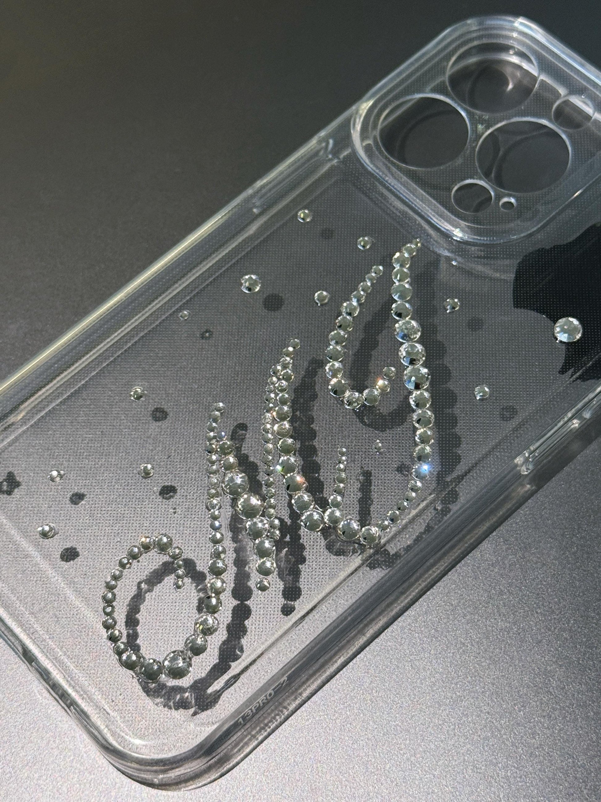 Swarovski Personalised Phone Case, Swarovski Diamond, Bling Rhinestones, Monogram Phone Case, Personalized Gift, Large Initial, Mothers Day