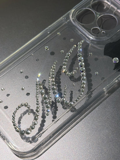 Swarovski Personalised Phone Case, Swarovski Diamond, Bling Rhinestones, Monogram Phone Case, Personalized Gift, Large Initial, Mothers Day