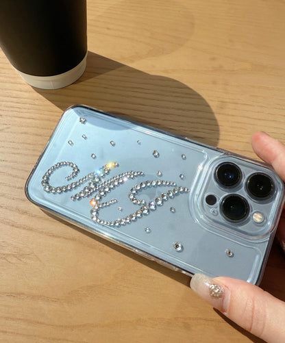 Swarovski Personalised Phone Case, Swarovski Diamond, Bling Rhinestones, Monogram Phone Case, Personalized Gift, Large Initial, Mothers Day