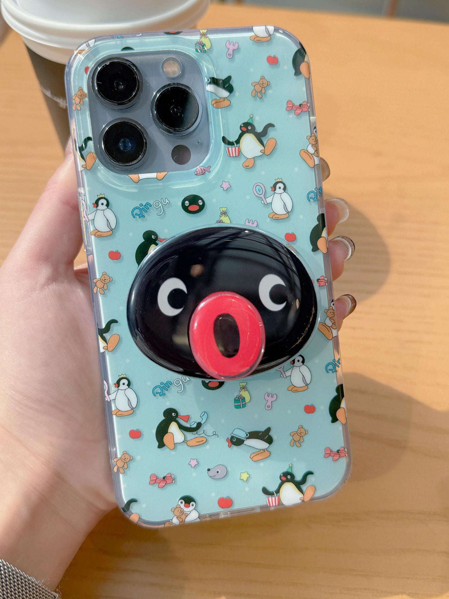 Rotating Penguin Phone Grip, Phone Charm Stand, Adorable Phone Grip Holder, Finger Grip, Penguin Phone Case, Hand Grip, Birthday Gifts