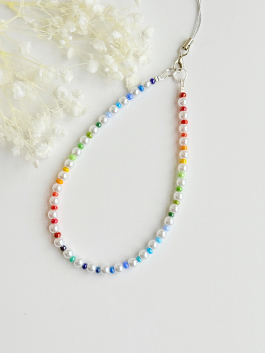 Vintage Pearl Colorful Phone Charm Strap