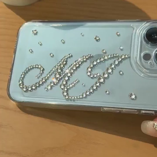 Swarovski Personalised Phone Case, Swarovski Diamond, Bling Rhinestones, Monogram Phone Case, Personalized Gift, Large Initial, Mothers Day