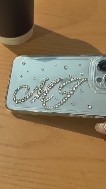 Swarovski Personalised Phone Case, Swarovski Diamond, Bling Rhinestones, Monogram Phone Case, Personalized Gift, Large Initial, Mothers Day