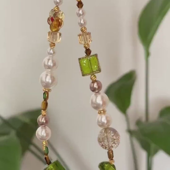 Green Phone Charm, Czech Glass Beads Phone Charm, Phone Strap, Crystal Phone Charm, Vintage Phone Charm, Phone Chain, Stylish Phone Charm