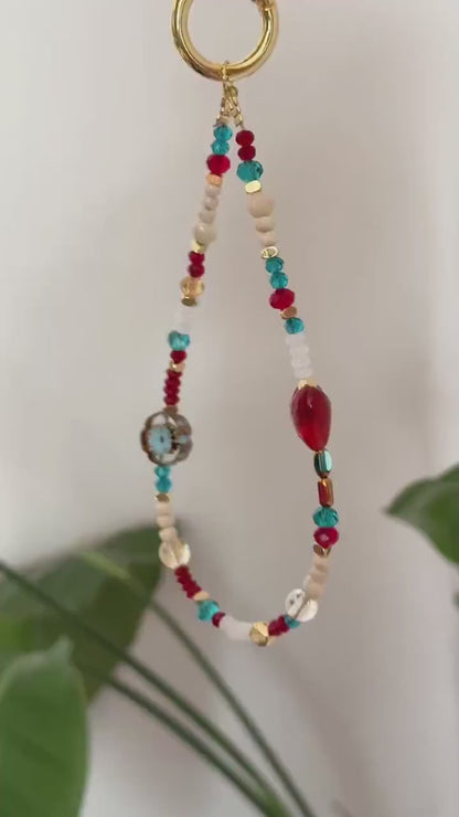 Beaded Phone Charm, Phone Wrist Strap, Crystal, Stylish Phone Charm, Flower Phone Charm, Stylish phone charm, Valentine's Day Gifts