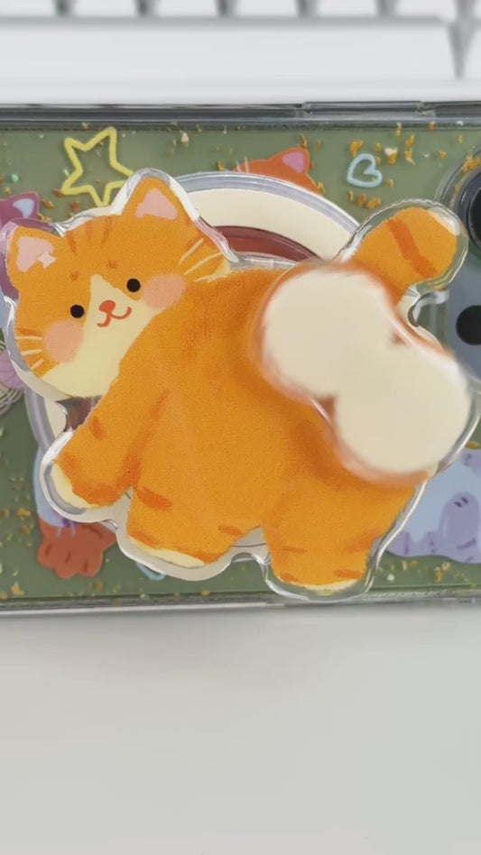 Cat Phone Case, Pop Case, Hand Grip Stabilizer, Phone Holder, Removable Phone Grip, MagSafe Grip