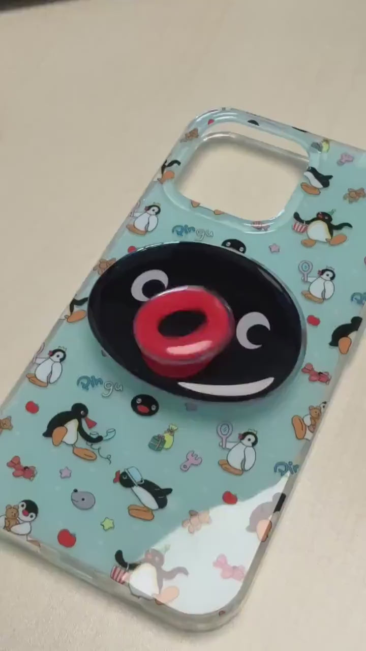 Rotating Penguin Phone Grip, Phone Charm Stand, Adorable Phone Grip Holder, Finger Grip, Penguin Phone Case, Hand Grip, Birthday Gifts
