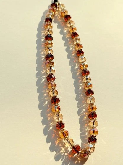 Toffee Beaded Phone Charm, Beaded Phone Strap, Crystal Beads