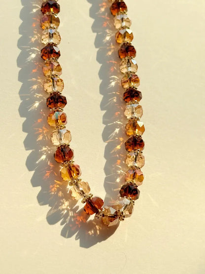 Toffee Beaded Phone Charm, Beaded Phone Strap, Crystal Beads